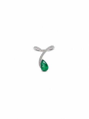 Ring - 14 karaat Witgoud - 1.79ct. tw. Smaragd - Diamant, Nieuw