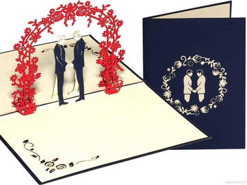 Homohuwelijk - Trouwkaart met 2 mannen - Homoseksueel bru..., Verzenden, Nieuw