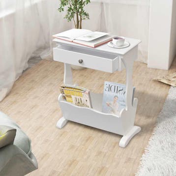 vidaXL Tijdschriftenrek Melrose wit, Verzenden, Nieuw