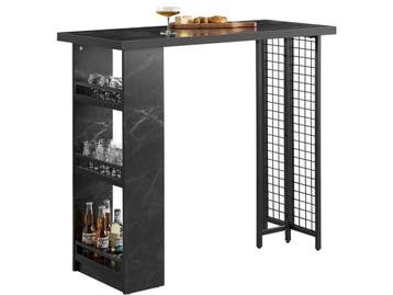SoBuy FWT100-SCH - Bartafel - 3 Planken - Zwart, Huis en Inrichting, Verzenden, Nieuw
