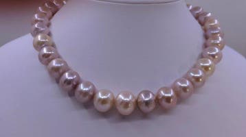 Zonder minimumprijs - Halsketting 13x15,5 mm Multi Pink, Nieuw