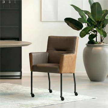 Leren eetkamerstoel Lucky Duo, Ophalen of Verzenden, Nieuw, Leer, Bohemian, Industrieel, Modern, Scandinavisch