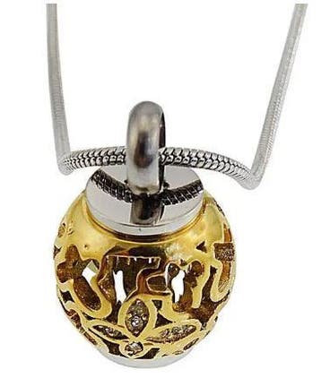 Ashanger, assieraad bol goud met bloemen, Nieuw, Goud, Overige materialen, Bloem of Plant
