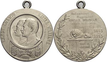 Weißmetallmedaille 1913 Hessen-darmstadt Ernst Ludwig 189.., Verzenden