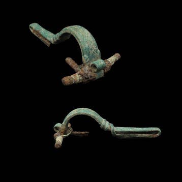 Oud-Romeins Brons Versierde kruisboogbroche/fibula (1x) - 8