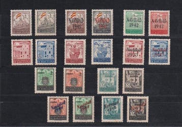 Spanje 1944/1945 - Stadshuis Barcelona - zegels van de, Gestempeld