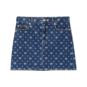 Chiara Ferragni • jeans mini rok met logo • 25, Chiara Ferragni, Verzenden, Nieuw, Blauw