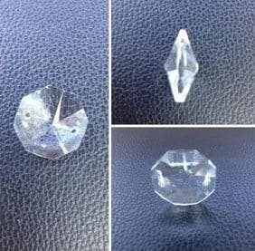 30 x kroonluchter octagon kristal glas kralen 14mm, Ophalen of Verzenden, Nieuw, Kraal