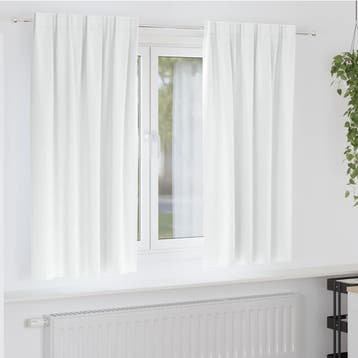 vidaXL Zwart-out Gordijnen met Ringen 2 st Helder wit 175 x, Verzenden, Nieuw, Wit