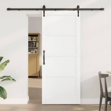 vidaXL Schuifdeur ORKDAL 83 x 202 cm Massief grenenhout Wit, Verzenden, Nieuw