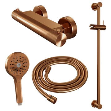 Brauer Copper Carving Glijstangset met Thermostaatkraan -, Ophalen of Verzenden, Nieuw