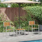 vidaXL Tuin eettafelset 3 pcs Bruin Massief Acaciahout, Verzenden, Nieuw