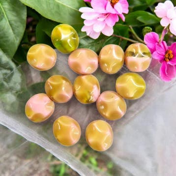 10 x Glas kralen facetkralen bruin/roze glans c.a. 8 mm g..., Ophalen of Verzenden, Nieuw, Kraal