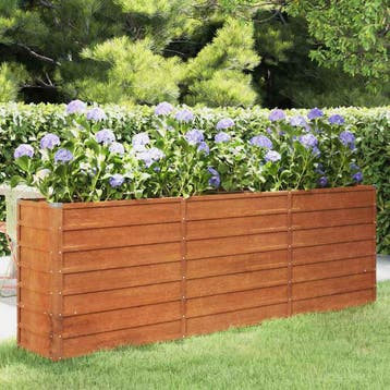 vidaXL Plantenbak verhoogd 240x40x77 cm cortenstaal roestig, Tuin en Terras, Verzenden, Minder dan 60 cm, Nieuw, Metaal