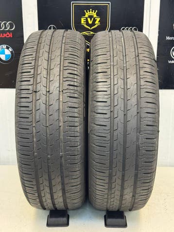 2 stuks 195/65R15 Continental Ecocontact6 zomerbanden 6,50mm, Gebruikt, 15 inch, Band(en), Personenwagen