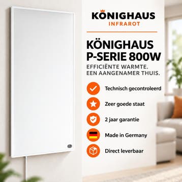 Könighaus infraroodpaneel 800W | Tweede Kans | P-Serie, Radiator, Ophalen of Verzenden, Zo goed als nieuw, 60 tot 150 cm