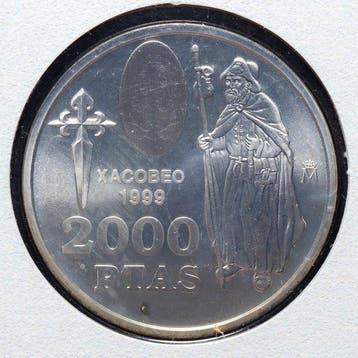 Spanje. 2000 Pesetas 1999 - Xacobeo99 Galicia (Zonder