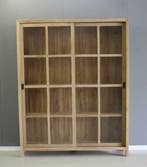 Boekenkast teakhout | schuifdeuren | 160cm | Indoteak, 200 cm of meer, 150 tot 200 cm, Teakhout, Nieuw