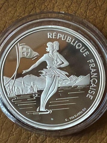 Frankrijk. 100 Francs 1992 Albertville Eiskunstlauf - 22.2g
