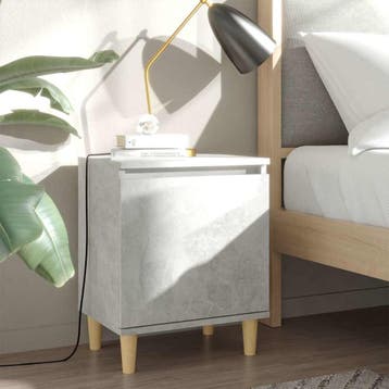 vidaXL Nachtkastje met massief houten poten 40x30x50 cm, Minder dan 45 cm, Verzenden, Nieuw, Minder dan 55 cm