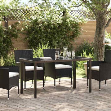 vidaXL Tuinstafel Zwart 140 x 70 x 73 cm Metaal, Verzenden, Nieuw, Metaal