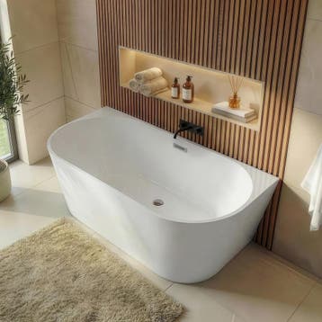 Ligbad Isia  170 x 75 x 60 cm Half Vrijstaand Bad wit, Verzenden, Nieuw, Bad