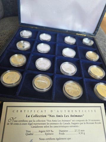 Canada. 50 Cents 1995/1998, Animaux du Canada, Set 16 x