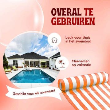 2dekans | Travelly Luxe Waterhangmat Zwembad – Oranje –, Ophalen of Verzenden, Zo goed als nieuw
