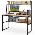 LIVSK Verstelbare Computertafel met Boekenkast - Ruimtebespa, Verzenden, Nieuw
