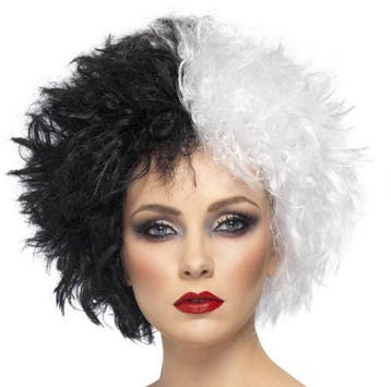 Cruella damespruik voor Halloween - Verkleedpruik - One size, Ophalen of Verzenden, Nieuw