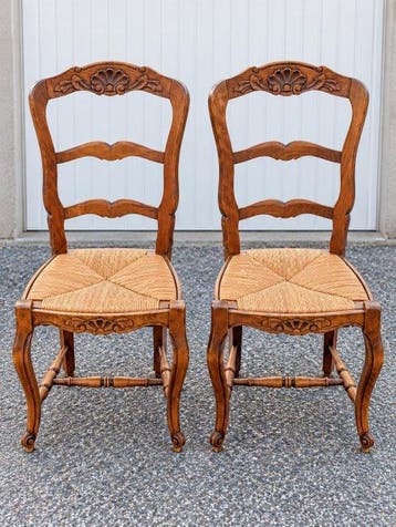 Stoel - Beuken - Een paar Provençaalse stoelen in Louis, Antiek en Kunst