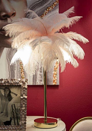 TAFELLAMP PALM ROZE CM Ø 40X55, Huis en Inrichting, Ophalen of Verzenden, Nieuw