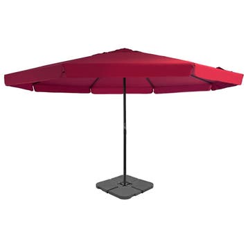 vidaXL Parasol met draagbare voet rood, Verzenden, Nieuw, Meer dan 4 meter