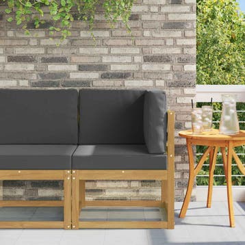vidaXL Buiten Hoek Sofa Massief Acaciahout Wit, Verzenden, Nieuw