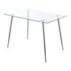 [en.casa] Glazen tafel Hyrynsalmi 75x110x70 cm chroom en tra, Huis en Inrichting, Tafels | Eettafels, Verzenden, Nieuw