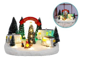 Christmas scene trailers in sneeuw met LED verlichting 26 x, Verzenden, Nieuw