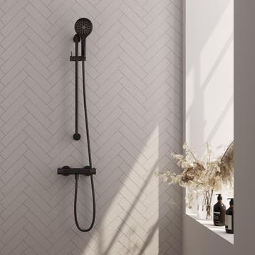 Brauer Black Carving Glijstangset met Thermostaatkraan -, Ophalen of Verzenden, Nieuw