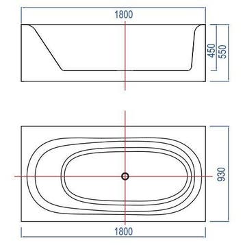 Vrijstaand Bad Home 180X93X55Cm Solid Surface, Doe-het-zelf en Verbouw, Ophalen of Verzenden, Nieuw