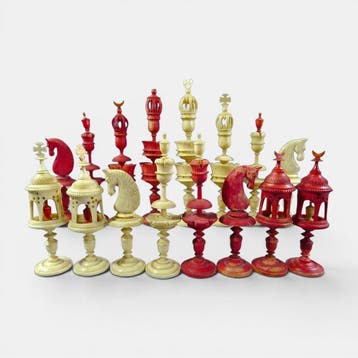 Chess set jeu déchecs type SELENUS Germany 1840-50, Antiek en Kunst