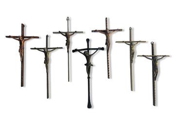 Crucifix (7) - Koper, Messing, Metaal - 1960-1970, 1950-1960