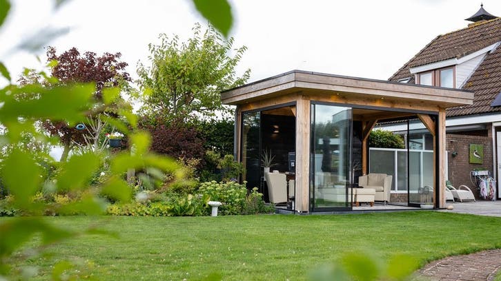 ACTIE - Plat dak overkapping 400x300 houtpakket 1009,-, Tuin en Terras, Overkappingen, Tuinpaviljoen, Nieuw, Ophalen of Verzenden