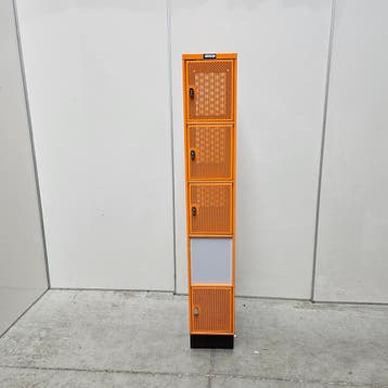 4-drs oranje metalen lockerkast - 190x30x55 cm, Ophalen of Verzenden, Nieuw