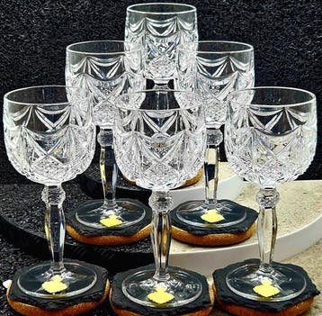 |- (6) x *Nachtmann Bleikristallwerke (Germany)* - Wijnglas
