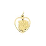 Gouden hanger van een hart met een jongens kinderkopje, Sieraden, Tassen en Uiterlijk, Ophalen of Verzenden, Gebruikt, Goud, Overige merken