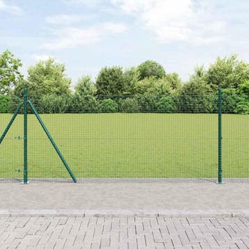 vidaXL gelast draadhek met betonnen voetstuk 100 x 0,8 m, Verzenden, Nieuw, IJzer
