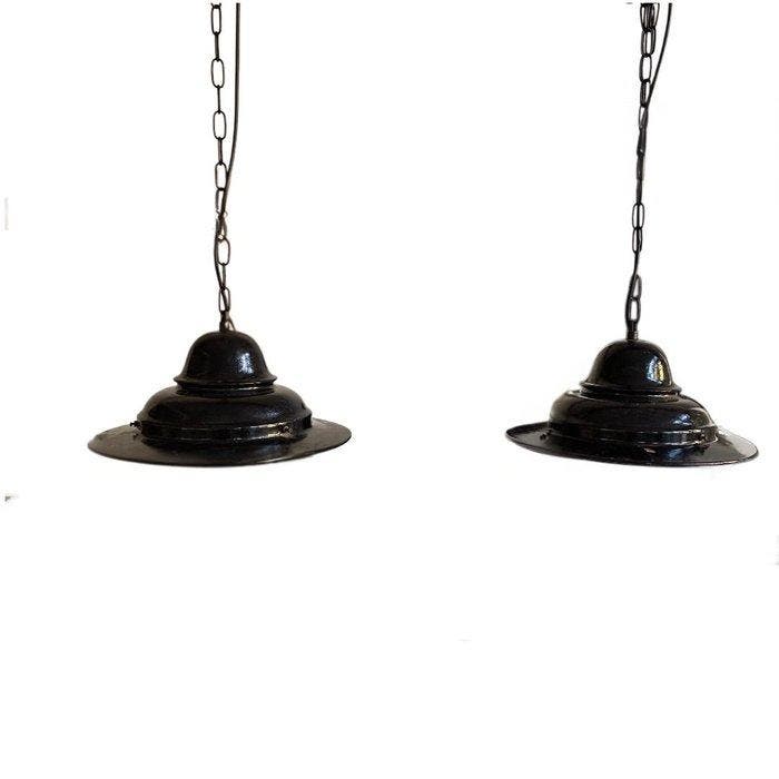 Plafondlamp (2) - Emaille, Antiek en Kunst, Antiek | Wandborden en Tegels