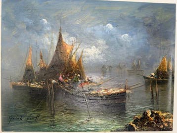 Guido Vuotto (1964) - Marina di Napoli, Antiek en Kunst, Kunst | Schilderijen | Klassiek