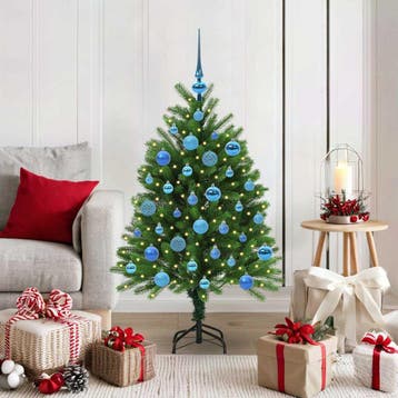 vidaXL Kerstboom met 150 LED met standaard Groen 120 cm PE, Verzenden, Nieuw