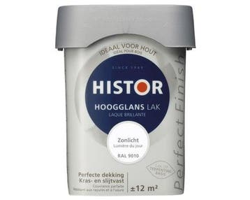 Histor Perfect Finish Hoogglans - Zwart 6372 - 0,25 liter, Zwart, Nieuw, Ophalen of Verzenden, Lak