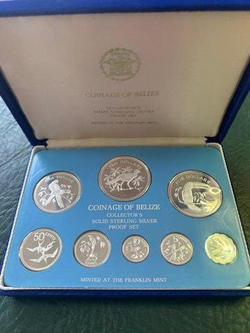 Belize. 1975, Collectors Solid Sterling Silver Proof Set